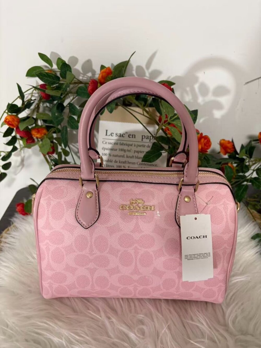 Coach Pink Signature Mini Satchel